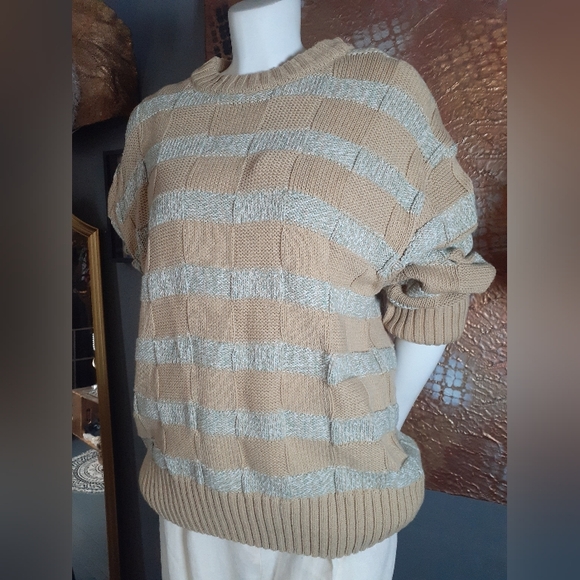 Zara Cotton Blend Oversized Striped Sweater - Picture 6 of 12